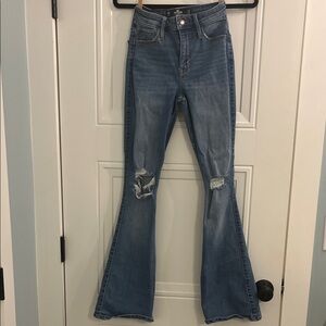 Hollister high-rise vintage flare Distressed Blue Flare Jeans 00/reg , 23/32